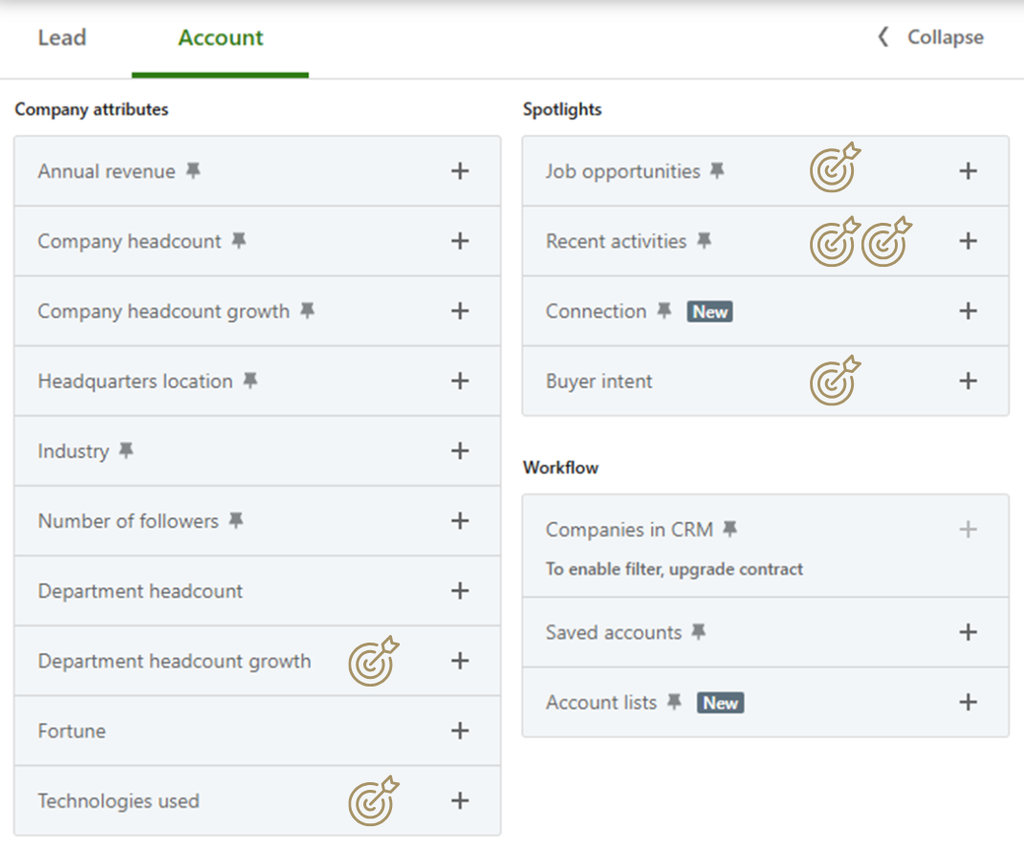Sales Navigator Account FIlters